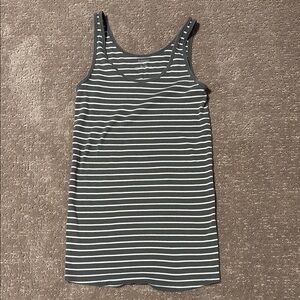 Motherhood Maternity (Size Medium) Striped Green & White Tank Top